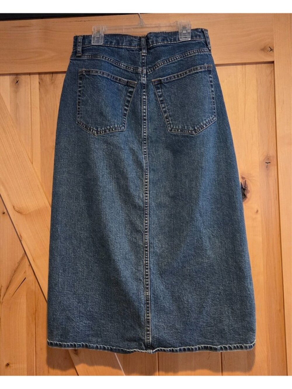 Women's Midi Blue Denim Skirt Size 2 Universal Threads Metal Button Front Slit - Picture 3 of 15